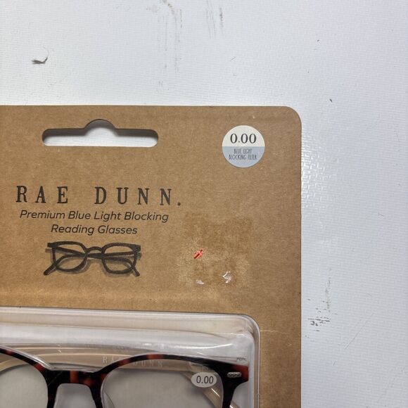 Rae Dunn  2 Pair Blue Light Blocking Reading Glasses & 1 Case  ~ Brown & Clear - Picture 2 of 13